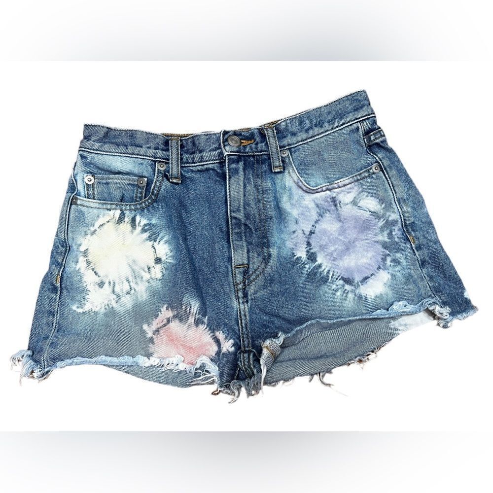 JOHN ELLIOTT Brady Denim Shorts Tie Dye Sz 25‎
